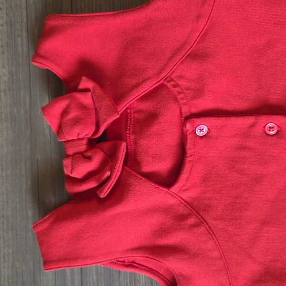 Janie and Jack Red Dress with Ruffle Trim - Picture 3 of 5